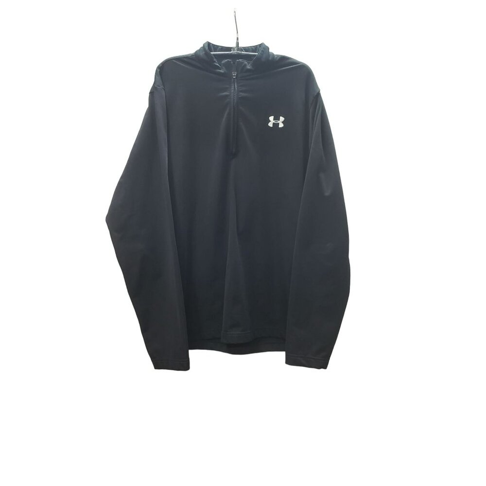 Under Armour 1/4 Zip Pullover, Long Sleeve, Men's L Large, Black